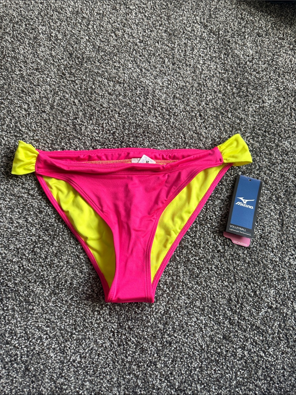NWT Mizuno Neon Pink/Yellow Bikini Bottom - Volleyball Light Weight Performance